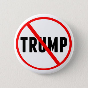 Anti-Trump Simple Red Circle X Politiek Ronde Button 5,7 Cm