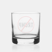 Anti-Trump Simple Red Circle X Politiek Whisky Glas (Achterkant)