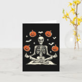 Anti Trump Skeleton Halloween Long Sleeve Kaart (Gele Bloem)