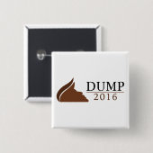 Anti-Trump Square Button (pomp) | 2016) (Voorkant /achterkant)