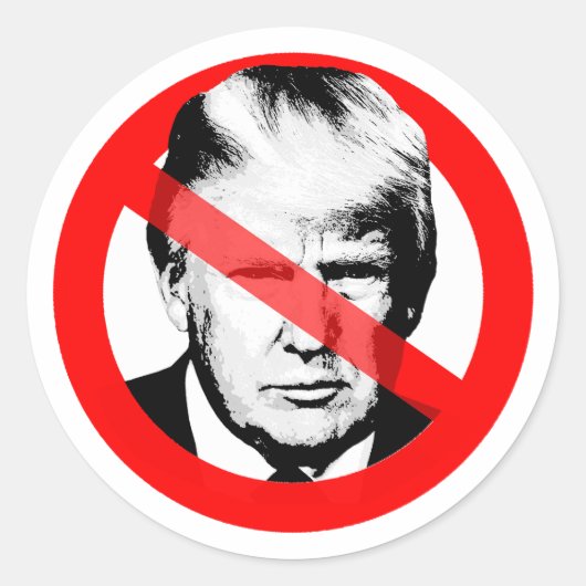 Anti Trump stak zijn gezicht uit Ronde Sticker (Voorkant)