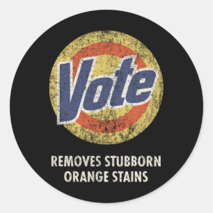 Anti-Trump Stem Wasmiddel Fun  Ronde Sticker