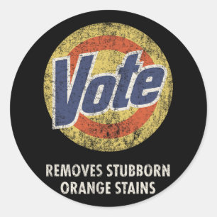 Anti-Trump Stem Wasmiddel Grappig  Ronde Sticker