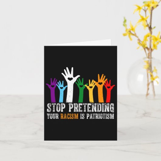 Anti Trump Stop met doen alsof je racisme patriott Kaart (Gele Bloem)