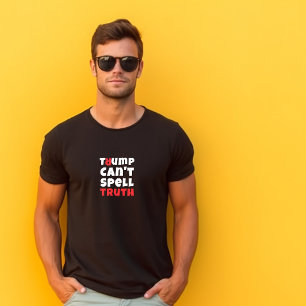 Anti-trump studentenprotest slogan rood zwart t-shirt
