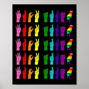 Anti Trump Subtiele Gebarentaal ASL LGBTQ Pride 20 Poster