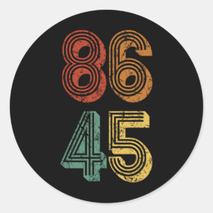 Anti Trump T Shirt 86 45 verzet zich tegen Donald  Ronde Sticker