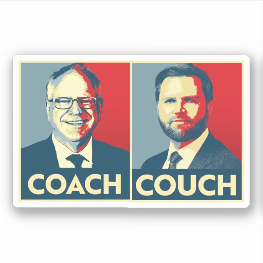 Anti Trump Vance - Coach vs. Couch Sticker (Voorkant)