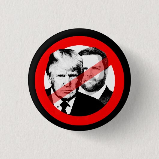 Anti Trump Vance Ronde Button 3,2 Cm (Voorkant)
