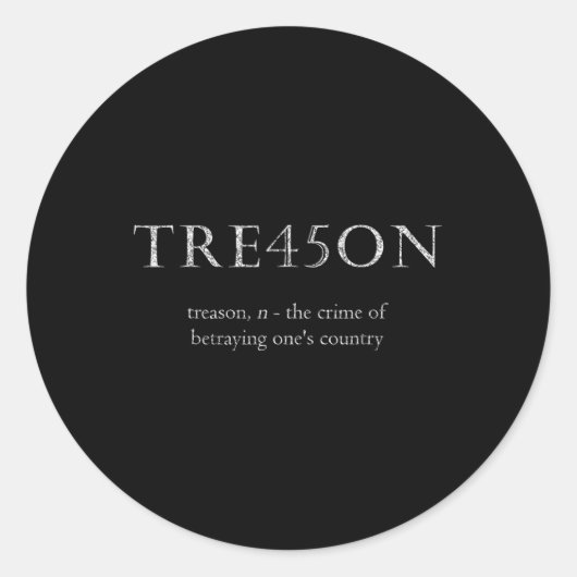 Anti-Trump verraad Tre45on Distressed Impeach Ronde Sticker (Voorkant)