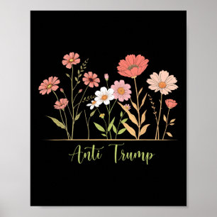 Anti-trump Verzets Bloemige Botanische Liberale Ac Poster