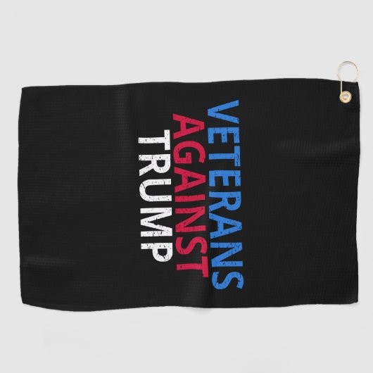 Anti-Trump - Veteranen tegen Trump Golfhanddoek (Horizontaal)