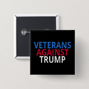 Anti-Trump - Veteranen tegen Trump Vierkante Button 5,1 Cm