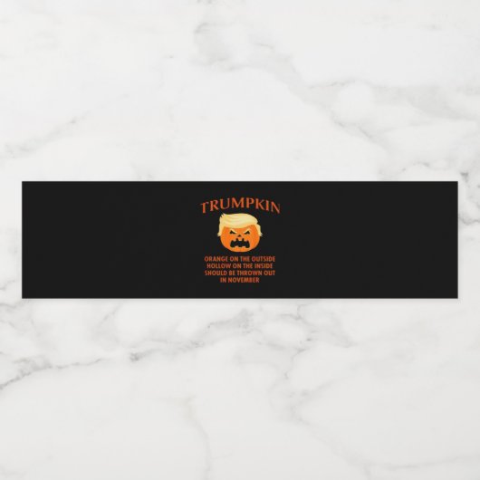 Anti Trumpkin Grappig Halloween Waterfles Etiket (Enkel label)