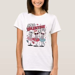 Anti Valentijn Meiden Club T-Shirt Sarcastische