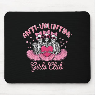 Anti-valentijns Meidenclub Skelet Grappig Roze Har Muismat