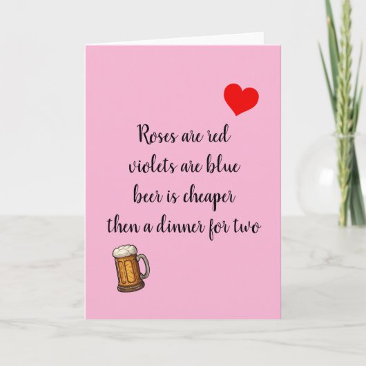 Anti Valentijnsdag Bier Grappig Kaart (Voorkant)