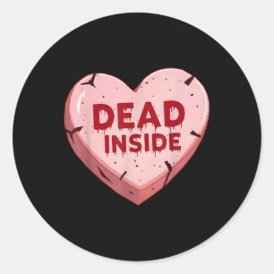 Anti-Valentijnsdag dood in hart Funny Single Ronde Sticker