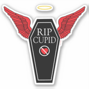 Anti-Valentijnsdag Rest in Peace Cupid Sticker