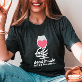 Anti Valentijnsdag Skelet hand Dead Inside T-shirt