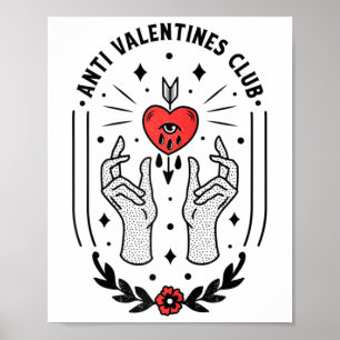 Anti Valentijnsdag Tattoo Raglan Baseball T-shirt_ Poster