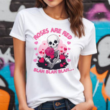 Anti Valentijnsrozen zijn rood Blah Blah T-shirt