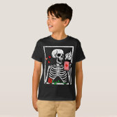 Anti Valentines Day Skeleton Coffee Funny Men Wome T-shirt (Voorkant volledig)