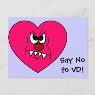 Anti-VD: Ik haat Valentijnsdag Angry Heart Face Feestdagenkaart