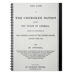 Anti-verwijderingsroute, door Cherokee Nation, als Notitieboek