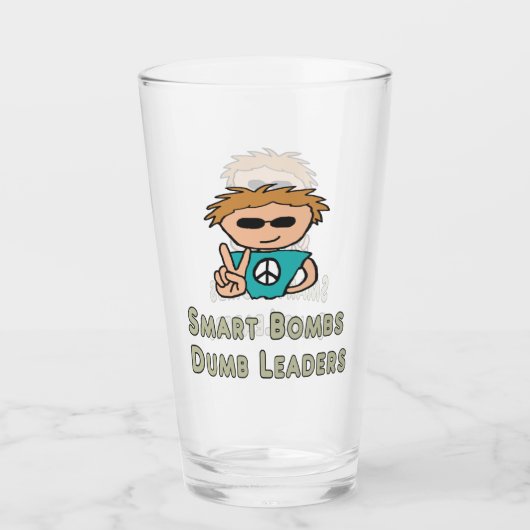 Anti-War Smart Bombs Dumb Leaders Glas (Voorkant)