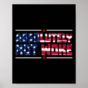 Anti-woke Absoluut Niet Woke Usa Vlag Vrijheid Van Poster