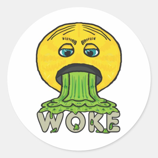 Anti Woke Ronde Sticker (Voorkant)