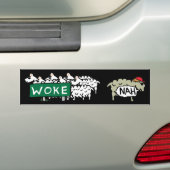 Anti-Woke Sheep Bumpersticker (Op auto)