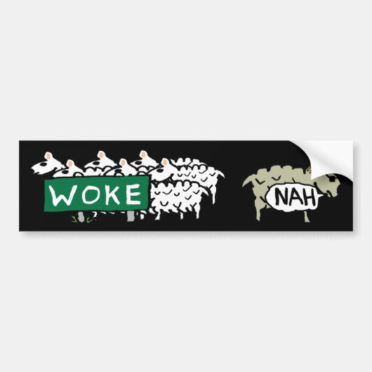 Anti-Woke Sheep Bumpersticker (Voorkant)
