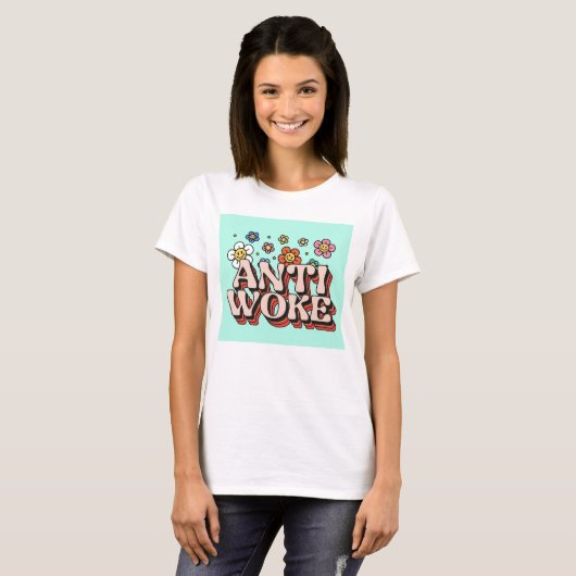 ANTI WOKE T-SHIRTS RETRO STIJLE T - SHIRTS (Voorkant volledig)