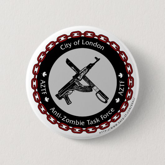 Anti-Zombie Task Force Ronde Button 5,7 Cm (Voorkant)