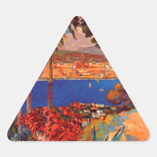 antibes Cote D'Azur Travel Driehoek Sticker (Voorkant)