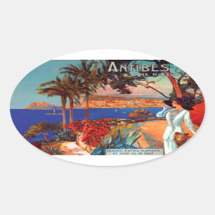  antibes Cote D'Azur Travel Ovale Sticker