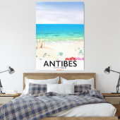 Antibes France Beach poster Canvas Afdruk (Insitu (Slaapkamer))