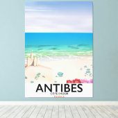Antibes France Beach poster Canvas Afdruk (Insitu (Houten vloer))