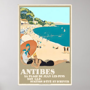 Antibes France Côte d'Azur Affiche de voyage Sa Pl