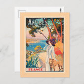 Antibes, France travel poster, Briefkaart (Voorkant / Achterkant)