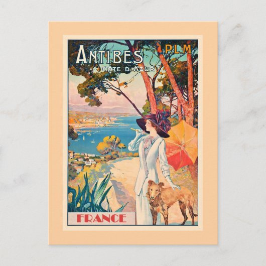 Antibes, France travel poster, Briefkaart (Voorkant)