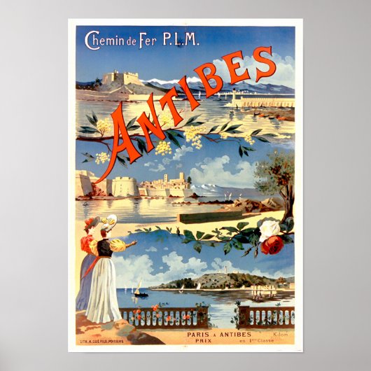 Antibes France vintage Poster (Voorkant)