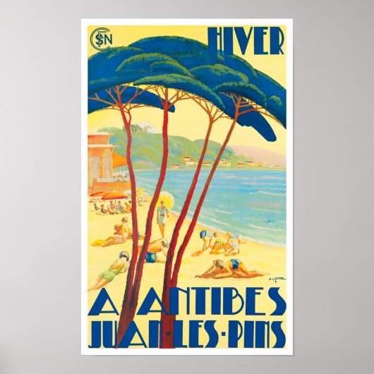Antibes France vintage travel Poster (Devant)