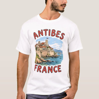 Antibes Frankrijk Retro Resort Stad T-shirt
