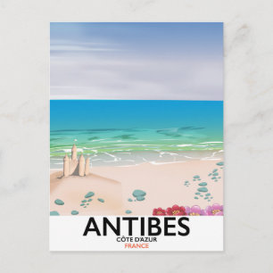 Antibes Frankrijk strandposter Briefkaart