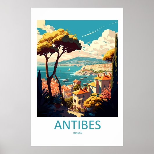 Antibes Travel Print Wall Art Poster (Devant)