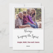 Anticiperende Kerstman met foto Feestdagenkaart (Achterkant)