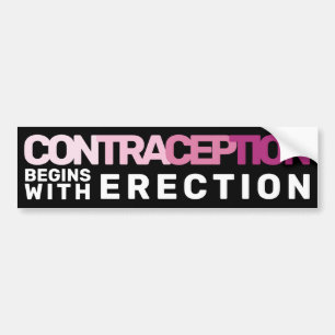 Anticonceptie begint met erectie bumpersticker
